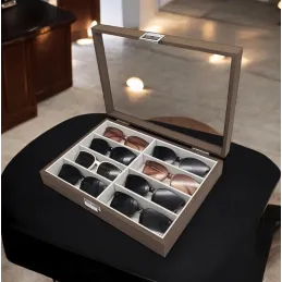 Boîte à lunettes design HAVANA / Acajou