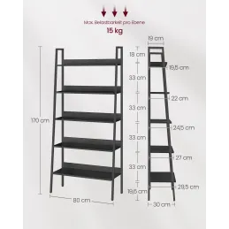 Étagère de rangement REGALO BIG 1700 / Bois noir