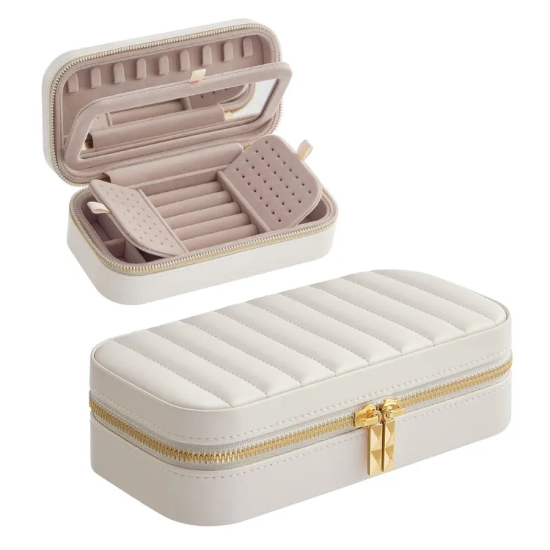 Boîte à bijoux de voyage design BUGATI Mini / Blanc et doré
