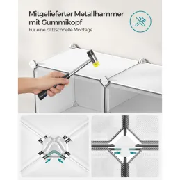 Boîte de rangement à chaussures modulaire MODULAR FASHION, 6 pièces / Blanc