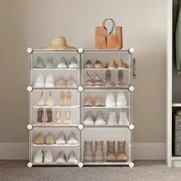 Boîte de rangement à chaussures modulaire MODULAR FASHION, 6 pièces / Blanc