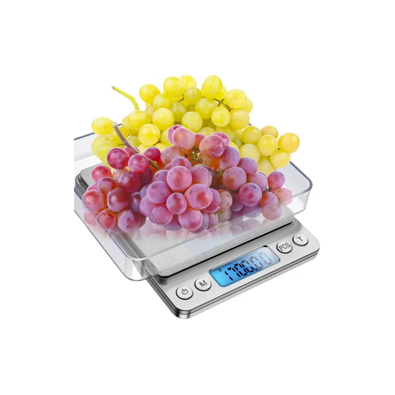 Balance de cuisine 2 kg avec écran et bols / Inox