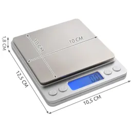 Balance de cuisine 2 kg avec écran et bols / Inox