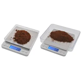 Balance de cuisine 2 kg avec écran et bols / Inox