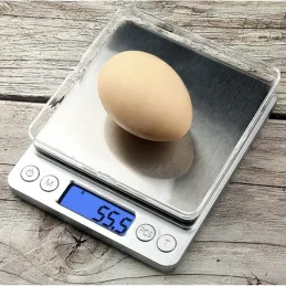 Balance de cuisine 2 kg avec écran et bols / Inox
