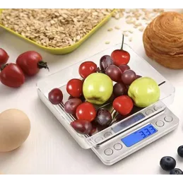 Balance de cuisine 2 kg avec écran et bols / Inox