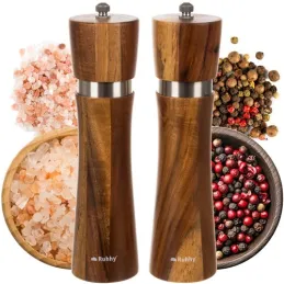 Set de 2 moulins à sel et à poivre en céramique / Acajou