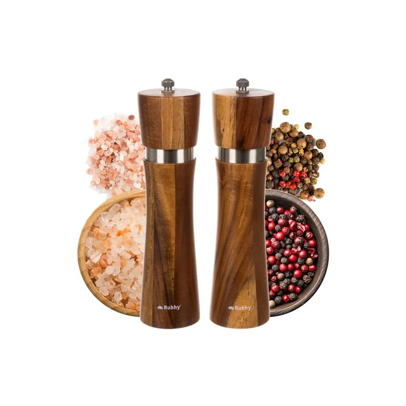 Set de 2 moulins à sel et à poivre en céramique / Acajou