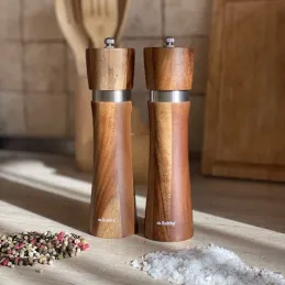 Set de 2 moulins à sel et à poivre en céramique / Acajou