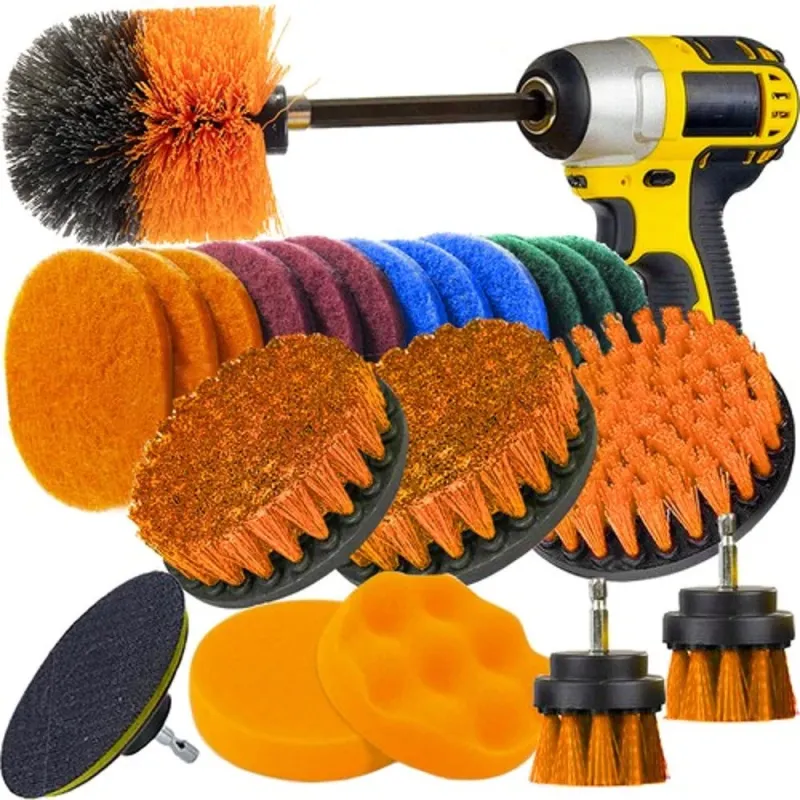 Ensemble de 22 embouts de nettoyage pour perceuse sans fil / Orange