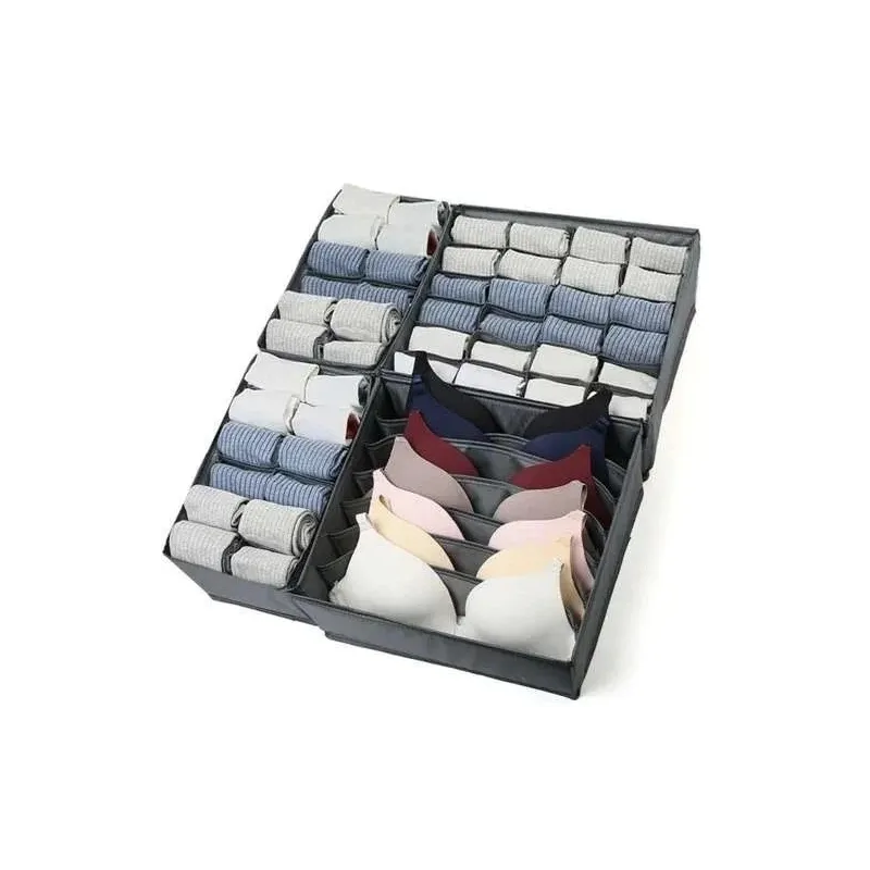 Set de 4 boîtes de rangement pour armoire ALAMO / Gris