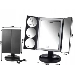 Miroir cosmétique avec éclairage LED ABSOLUNO / Noir mat
