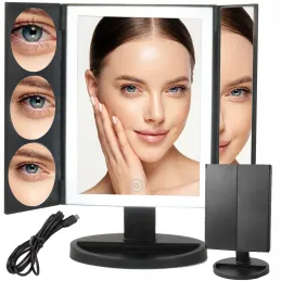 Miroir cosmétique avec éclairage LED ABSOLUNO / Noir mat