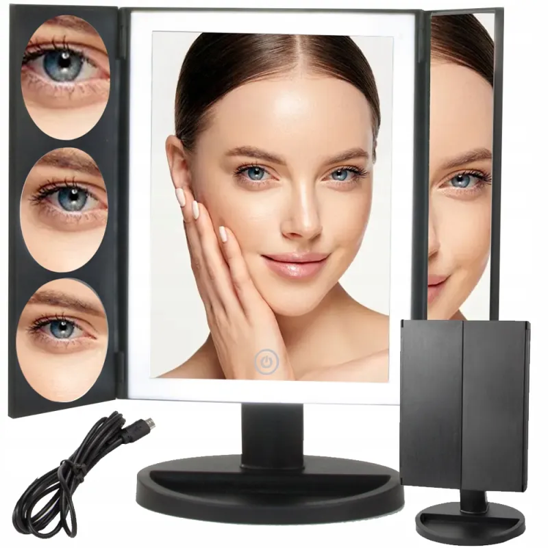 Miroir cosmétique avec éclairage LED ABSOLUNO / Noir mat