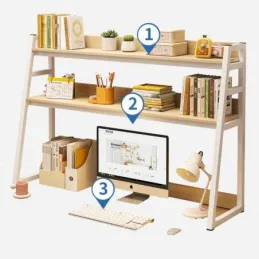 Étagère de rangement à poser sur le bureau REGALO TABLE / Blanc – bois clair