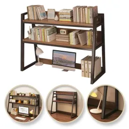 Étagère de rangement à poser sur le bureau REGALO TABLE / Noir - bois foncé