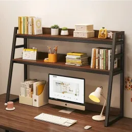 Étagère de rangement à poser sur le bureau REGALO TABLE / Noir - bois foncé