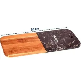 Planche à découper MARBLE LUX / Bois naturel + marbre blanc