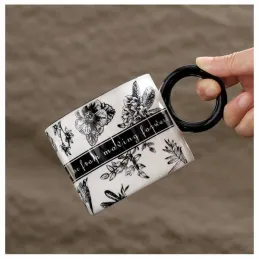 Coffret cadeau de 2 tasses à café LIFE / blanc-noir