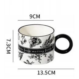 Coffret cadeau de 2 tasses à café LIFE / blanc-noir