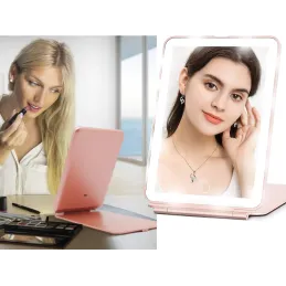 Miroir de maquillage avec éclairage LED LEXIA / Rose