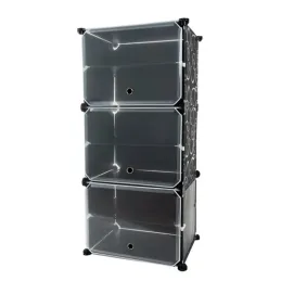 Boîte de rangement à chaussures MODULAR FASHION en 3 pièces / Noir