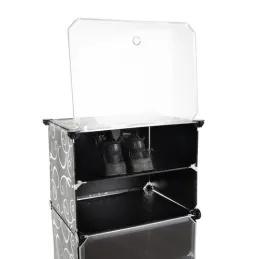 Boîte de rangement à chaussures MODULAR FASHION en 3 pièces / Noir