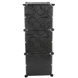 Boîte de rangement à chaussures MODULAR FASHION en 3 pièces / Noir