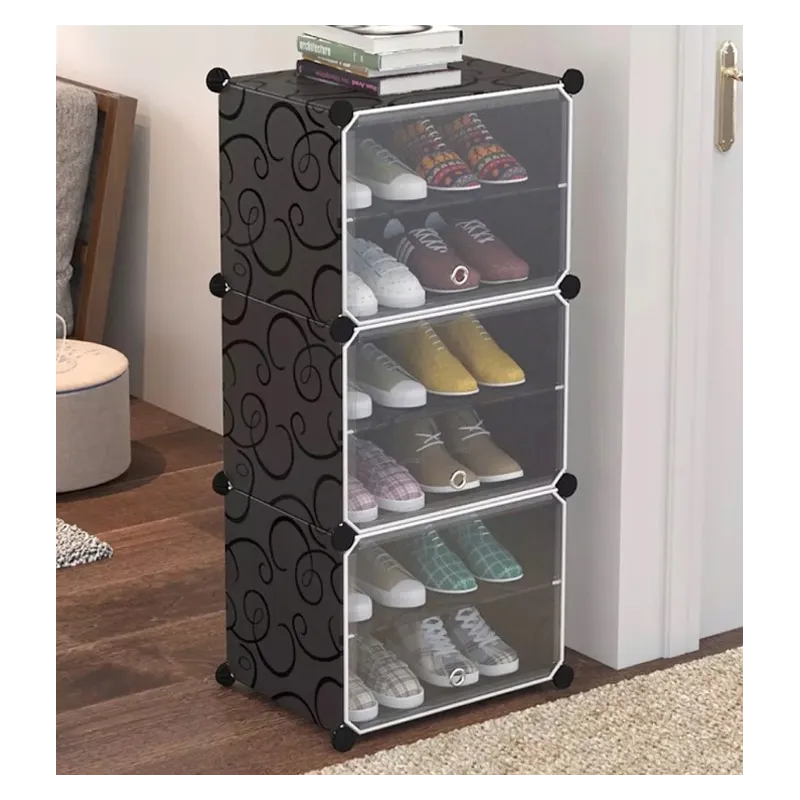 Boîte de rangement à chaussures MODULAR FASHION en 3 pièces / Noir