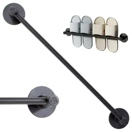 Porte-serviettes et porte-pantoufles mural VALAN / Noir mat