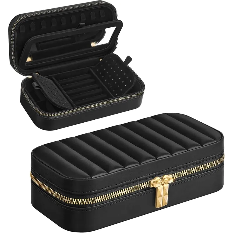 Boîte à bijoux de voyage design BUGATI Mini / Noir-doré