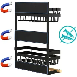 Étagère magnétique pour réfrigérateur LURA / Noir mat