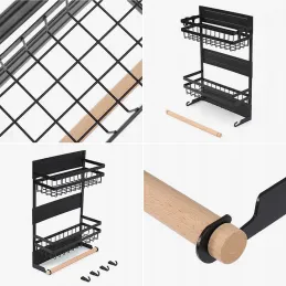 Étagère magnétique pour réfrigérateur LURA / Noir mat