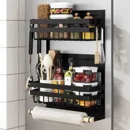 Étagère magnétique pour réfrigérateur LURA / Noir mat