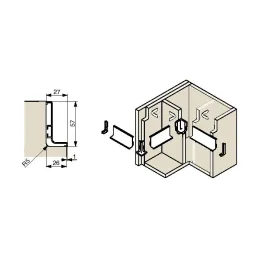 Profilé de prise pour portes GOLIAN - L / Blanc mat 
