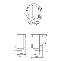 Angle intérieur à 90° pour profils GOLIAN - L / Noir mat