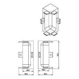 Angle intérieur à 90° pour profils GOLIAN - C / Inox