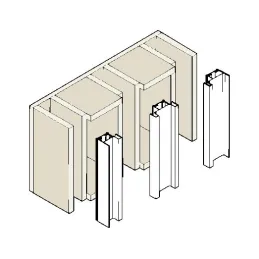 Profilé de prise vertical derrière porte GOLIAN, finition d’extrémité / Noir mat