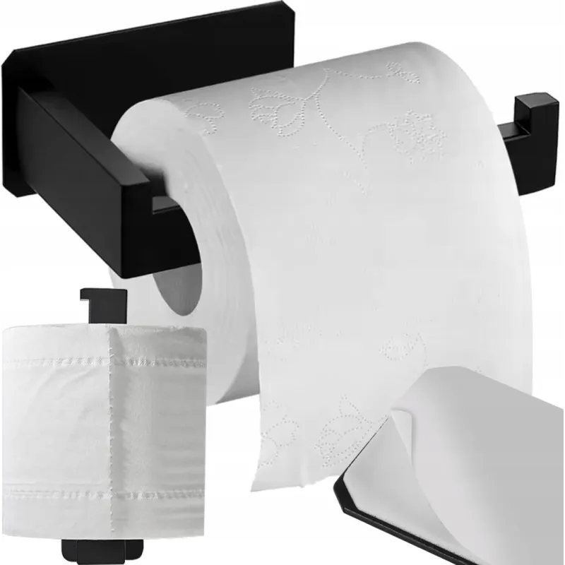 Porte-papier toilette autocollant TRAX / Noir mat