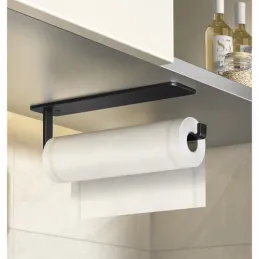 Support autocollant pour rouleau de papier ou essuie-tout TRAX / Noir mat