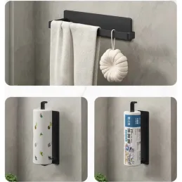 Support autocollant pour rouleau de papier ou essuie-tout TRAX / Noir mat