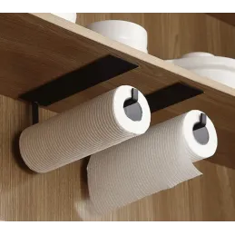 Support autocollant pour rouleau de papier ou essuie-tout TRAX / Noir mat