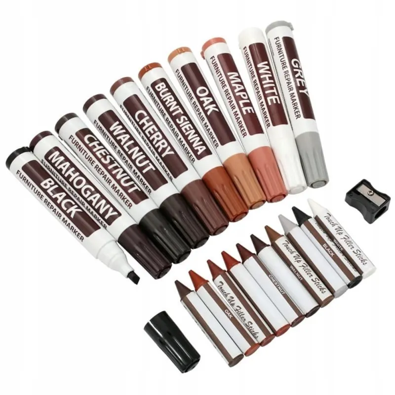 Kit de réparation  FIXIA  MEGA de 21 pièces pour les chants et les meubles / Assortiment de couleurs