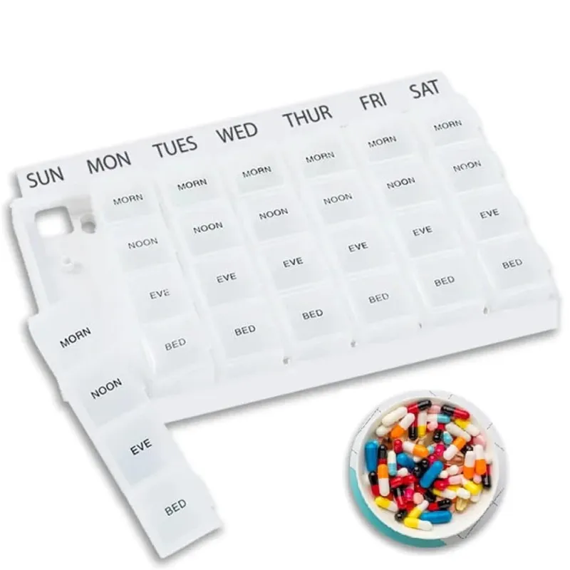 Organisateur et distributeur de médicaments exclusif VITAL / Blanc