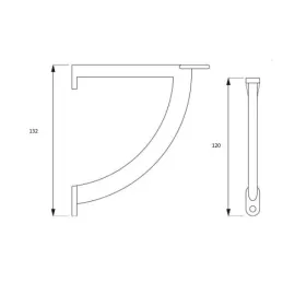 Support d’étagère KIRA 132 / Noir mat