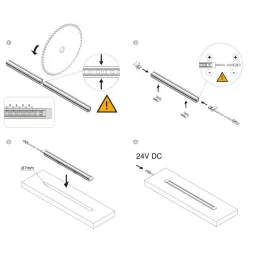 Profilé encastrable en aluminium avec ruban LED et cache PYXIS / Noir mat