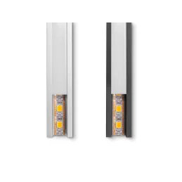 Profilé encastrable en aluminium avec ruban LED et cache PYXIS / Noir mat