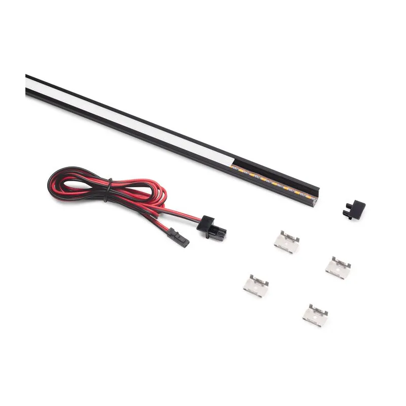Profilé encastrable en aluminium avec ruban LED et cache PYXIS / Noir mat