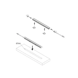 Embout avec câble d’alimentation de 1,5 m pour profilé PYXIS / Aluminium