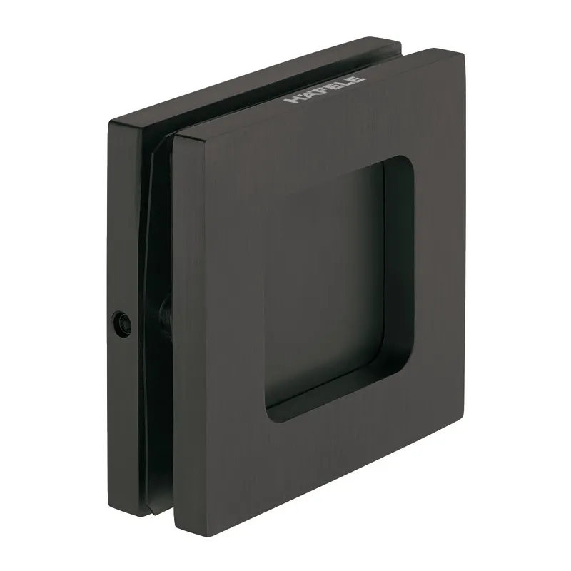 Poignée double face pour porte en verre TAXO SQUARE / Noir graphite